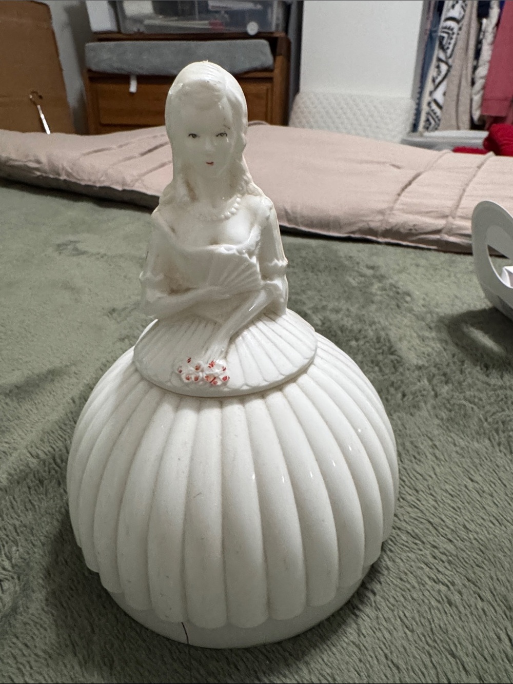 Vintage White Plastic 1940’s Lady Sewing Caddy